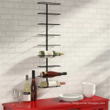 Wall mounted 9 bottles wine bottles holder metal iron organizer wine racks